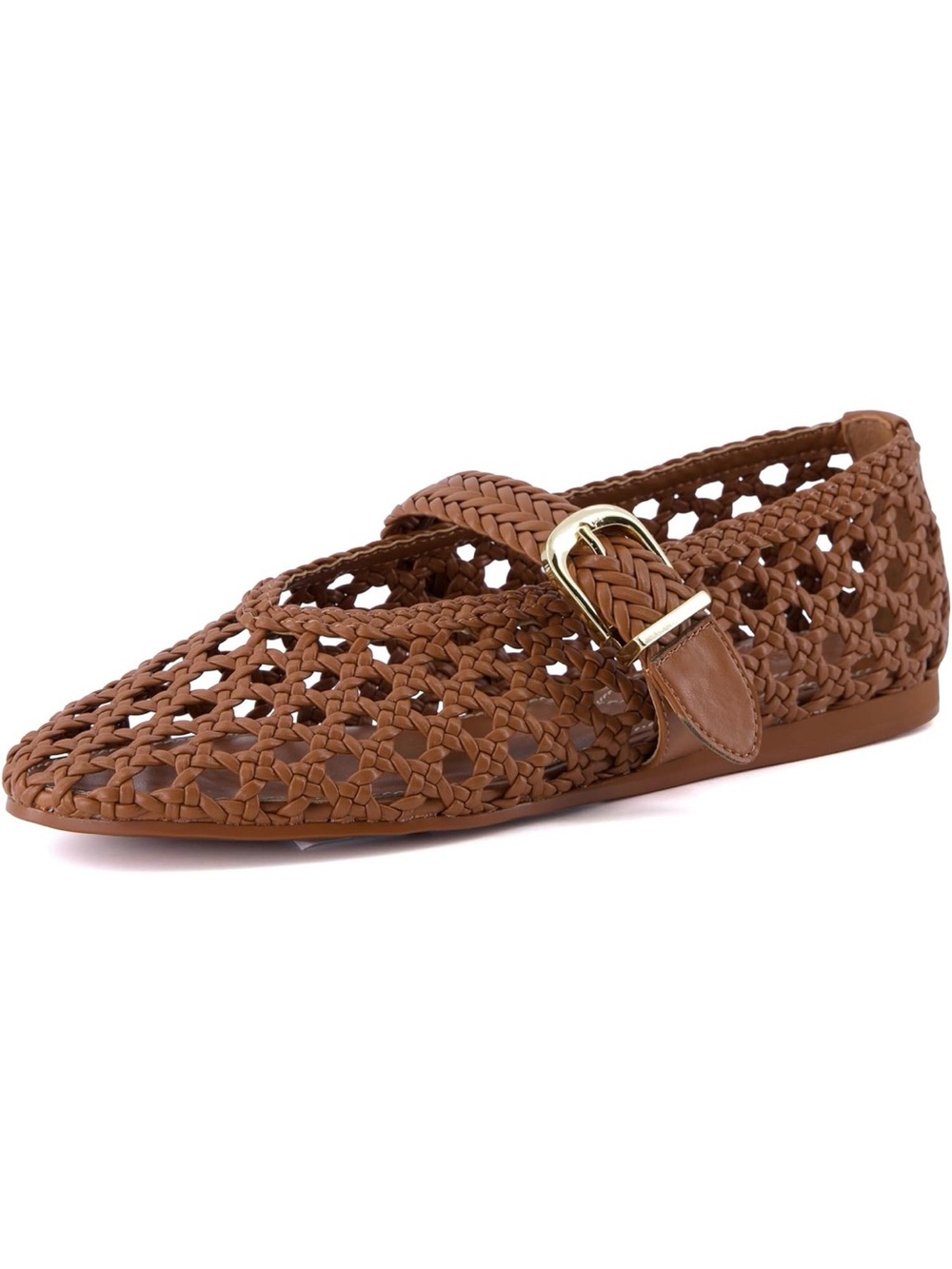 Cushionaire Woven Mary Jane Flats - Brown size 9.5